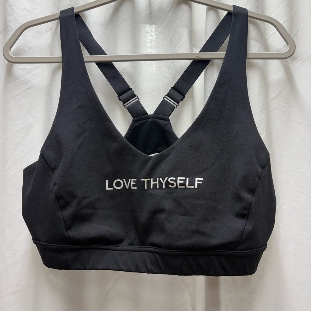 Hope & Wonder “Love Thyself” Black Sports Bra XL